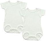 ベビーストーリー 2枚組 ニットサッカー 半袖肩開きロンパス 80cm 白 IS70304-2 日本製