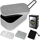 シアザライフ フッ素加工 ノンスティック加工 メスティン 飯盒 メモリ付 オリジナルレシピ付 キャンプインストラクター監修 800ml 1.5合 セット版