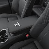 ハリアー 80系 専用 アームレスト カバー 新型 ハリアー 80系 専用設計 20年6月～現行 センター コンソール カバー HARRIER ロゴ コンソールボックス 肘置き 防水 キズや汚れ防止 内装パーツ アクセサリー (ブラック糸)