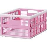 コーナンオリジナル 折りたたみ式コンテナ ピンク 約幅35×奥行47.5×高さ24cm ピンク