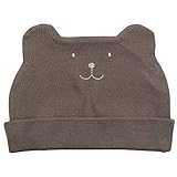 《秋冬春対応》(日本製) Pample Mousse(パンプルムース) フライスくまさん刺繍帽子 M(42cm~46cm) BR NO.DP-83517