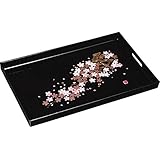 中西工芸 PC長手盆 黒 雅桜 45cm 日本製 2452067