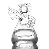 SODIAL(R) 祈る天使の花瓶　クリスタル　透明なガラス花瓶　花のコンテナ　水耕液コンテナ　家の装飾