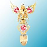 24 Kゴールドエンジェルキャンドルナイトライト – レッドスワロフスキークリスタル
