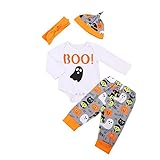 Ochine　ハロウィーン　男女兼用　かわいい　ベビー服　新生児服　長袖コスチューム衣装セット　ロンパース＋ロングパンツ＋帽子＋ヘアバンド　万聖節　ハロウィン祭り