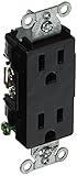 Hubbell DR15BLK Deco Receptacle Common Ground 15 amp 125V 5-15R Black [並行輸入品]