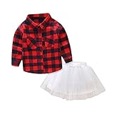 (プタス)Putars ベビー服 子供服 上下セット シャツ 女の子 チェック柄 チュールスカート 可愛い 秋 冬 旅行 記念日 プレゼント 12ヶ月-4歳