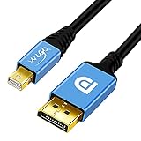 WLGQ mini dp displayport,ディスプレイポート ケーブル,Mini Displayport - Displayportケーブル - 8K 60Hz 4K 120Hz ブルーアルミニウム合金シェルdp mini-3M