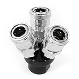 uxcell　クイックカプラー　コネクタ　アダプタ　ディストリビュータ　3アウトレット　エアホース　入口穴径　13mm