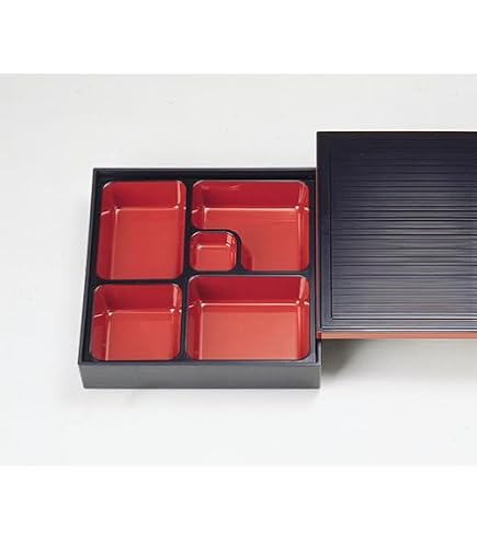 Amazon | 松花堂 弁当 三つ仕切り箱(蓋付) 黒(お皿は別売り) | 絵器