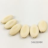 Mamimami Home 歯固め ナチュラル 楕円形のビーズ 木製 オーバルフラット ファッションビーズ 幼児玩具 授乳 看護用 おしゃぶりチェーン DIY アクセサリー 30x20MM 50個 「