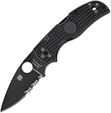 Spyderco Native 5 C41PSBBK5 Pocket Knife 3" Folding Blade Combo Edge Drop Point