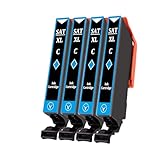 EPSON用 エプソン用 SAT 互換インク サツマイモ SAT-Cシアン 4本セット対応機種:EP-815A EP-814A EP-813A EP-812A EP-715A EP-714A EP-713A EP-712A 【増量版/残量表示/個包装】