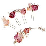 Lovoski ヘアピン　エレガント　ブライダル　パーティー　ウェディング　ドレスアップ　フラワー　パール　ヘッドピース