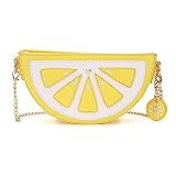 FANCY LOVE 女の子と女性のための最新のかわいいラブリースイカレモンシェイプショルダーメッセンジャーバッグ (レモン)