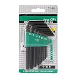 L字型レンチセット 8本 L字型六角レンチ 六角レンチセット 六角レンチ 1.5-6mm クロムバナジウム鋼 耐久性 便利 実用