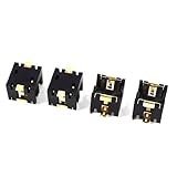 4個黒いプラスチックボタンボタン電池ソケットホルダー2×AG13/ LR44用品