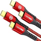 USB Type C ケーブル【2M/2本】タイフc ケーブル【PD& QC3.2対応 100W急速充電】USB C-Cけーぶる たいふc usb cけーぶる iPhone 17 16 15 Pro Max,MacBook Pro/Air iPad Pro、Samsung Galaxy S24/S23/S22/S21,Sony,Google Pixel,type c機器と互換性があり(レッド)