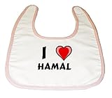 Baby Bib with I Love Hamal (first name/surname/nickname) by Shopzeus