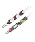 Universal Loop Pacifier Clip Set in Giraffe & Brown Chevron by Polka Dot Moon [並行輸入品]