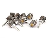 uxcell 軸付フェルト 　研削研磨ディスク　25mm x 25mm x 6mm80グリット　10個入り