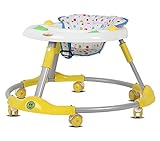 GETTEER ベビーウォーカー ベビー歩行器 6ヶ月 ~ 18ヶ月の赤ちゃん用多機能 折りたたみ式歩行器 転び防止、収納便利 (イエロー)