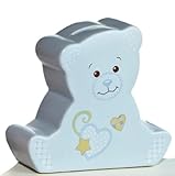 Aurora Plush Sweet Little Bearブルーセラミック貯金箱