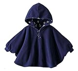 ベビー服ベビーマント・ショール厚い毛布ダークブルーマント両面