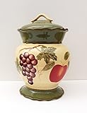 トスカーナガーデンカラフル手描きMixed Fruit , Cookie Jar 12 – 1 / 5 " H、89276 by ACK