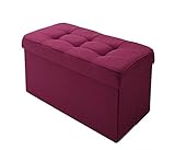 折りたたみ式収納スツール (スツール・収納・オットマン)　2P (グレープパープル)