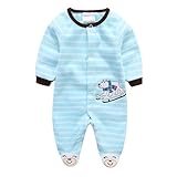Zhhlinyuan ロンパース カバーオール Newborn ベビー Boy Girl Infant Cute Stripe Long Sleeve Micro Fleece Hooded Romp
