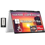 HP Envy x360 2-in-1 14インチ WUXGA タッチスクリーンノートパソコン、AMD Ryzen 5 8640HS、16GB LPDDR5、2.28TBストレージ (2TB SSD+288GBドッキングステーションセット)、AMD Radeon Graphics、バックライトキーボード、Win 11 Pro、シルバー。