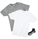 Printstar 綿ライトTシャツ 2枚組 Sportsソックスセット ホワイト/杢グレー S