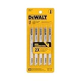 DEWALT DW3712H 4-Inch 10 TPI Laminate Down Cutting HCS U-Shank Woodcutting Jig Saw Blade (5-Pack) [並