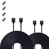 Kabenjee ユニバーサルSMD 5050 3528 2835 4ピンRGB LEDテープライト2x 3m黒延長ケーブル、4PIN RGB LEDストリップライトレイアウト延長接続ケーブル、ブラッ