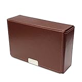 合皮製スリムカードケース ブラウン