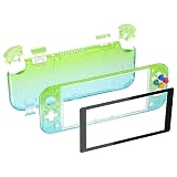 eXtremeRate switch liteに対応用クリア素材のDIY互換するケースシェル、グラデーションカラー任天堂switchライトコントローラー修理キットハウジング/スクリーンフィルム付き、switchライトに対応用カスタムケースカバー【グラデーションクリアブルーベル】