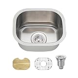 The MR Direct 1512 18 Gauge Stainless Steel Kitchen Ensemble (Bundle - 4 Items: Sink, Basket Straine