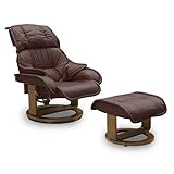 大川家具 関家具 リクライナー (幅83cm/素材:合皮) ダークグリーン オットマン付き 270772