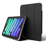 【elago】 iPad mini 6 2021 対応 ケース 手帳型 オートスリープ 対応 スリム 保護 カバー Apple Pencil 2 充電 可能 ホルダー/角度 変更 スタンド 付き 薄型 手帳 タブレットケース [ iPadmini6 iPad mini6 アイパットミニ 6 アイパッドミニ 2021年 対応 ] SMART FOLIO CASE WITH CLASP ブラック