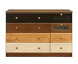 大川家具 関家具 ローチェスト ポッキー 120cm幅4段 124370