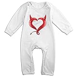 可愛い 子供 デビルのハート　ディザイン 半袖ロンパース カジュアル White Size 6 M