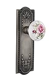 Nostalgic Warehouse Meadows Plate with White Rose Porcelain Knob Privacy - 2.75 Antique Pewter [並行輸入