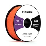Brotree パラコード 2.4mm 4芯 タクティカルコード 万能ロープ 30m 耐荷重125KG ガイロープ 紐 キャンプ アウトドア アクセサリー用-オレンジ
