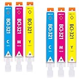 [埼京企画] BCI-321(2C/2M/2Y) 【計6個入り】互換インク 残量表示あり 最新ICチップ搭載 国内検品済み 対応機種:MP990 MP980 MP640 MP630 MP620 MP560 MP550 MP540 MX870 MX860 iP4700 iP4600 iP3600