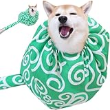 HIGHAWKペット乾燥袋 犬 ドライヤー お風呂後 速乾 毛の飛び散り防止 バスグッズ 通気 軽量 着脱簡単 犬/猫兼用 家庭用（M）