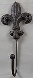 Cast Iron Fleur De Lis Single Prongedフック