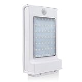 RaiFu ソーラーライト 49 LEDs ソーラー充電式 赤外線人感センサー 長寿命 ヤード フェンス ガーデン パティオ 屋外 屋根 階段ライト 1個 シルバー