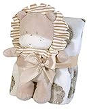Stephan Baby Super-soft Coral Fleece Crib Blanket and Plush Toy Gift Set, Larry The Lion by Stephan 