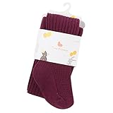 hibote 可愛い　ベビー　ガール　タイツ　ストッキング　ベビーパンティー　ミックスコットン製 ワインレッド 5-7歳